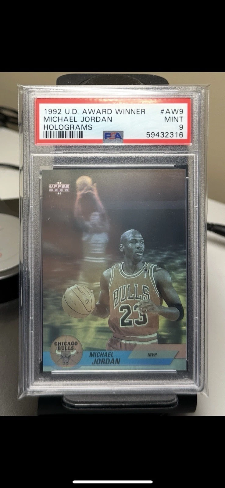 Deal for 1992-93 Upper Deck Award Winner Hologram #AW9 Michael Jordan PSA 9 MINT 🔥🔥🔥