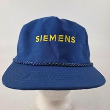 Vintage Siemens Designer Award Headwear Hat Cap Snap Back Mens One Size Blue
