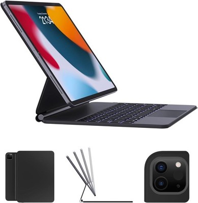 AUSDOM Magnetic Floating Wireless Keyboard Case - BLACK