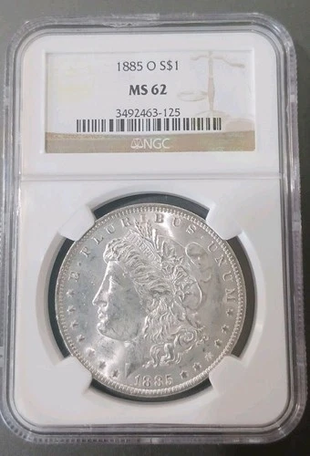 1885-O  $1  MORGAN SILVER DOLLAR  "NEW ORLEANS MINT"  NGC MS62