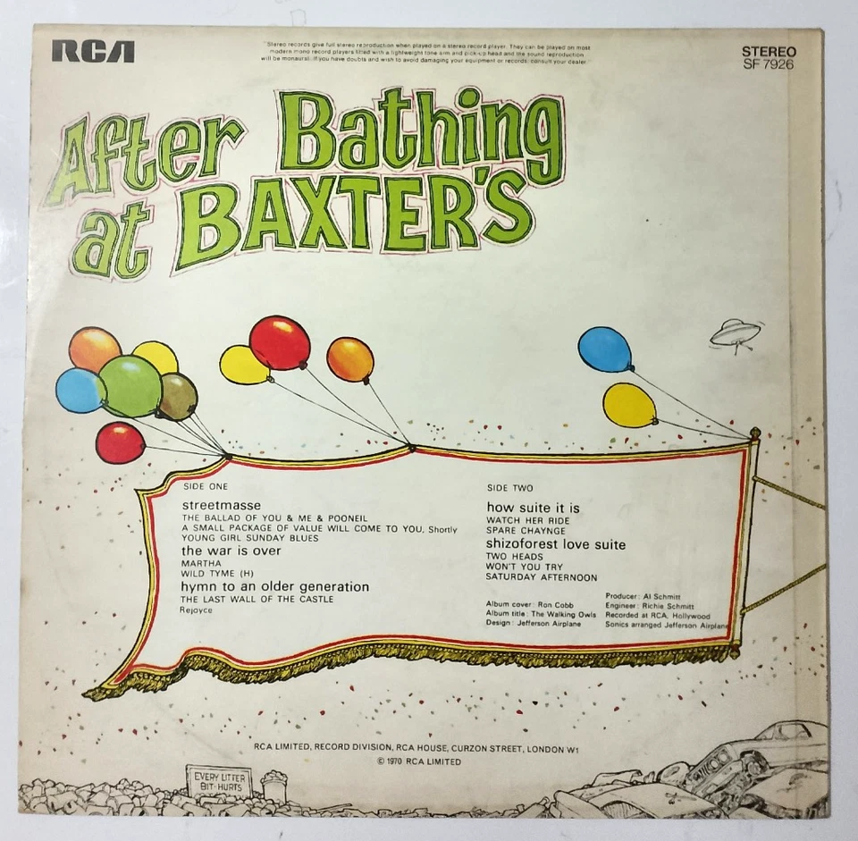 Vinyl LP Jefferson Airplane - After Bathing at BAXTER'S NM/VG+ 1970 Re-issue - Image 4 of 4
