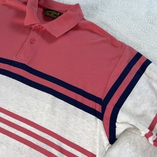 Vintage Eddie Bauer Short Sleeve Polo Shirt Mens Large Multicolored Stripes