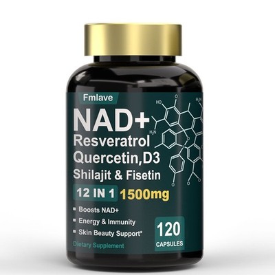 NAD supplement, 1500mg resveratrol containing supplement, 120 capsules USA Ship