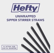 Coffee Stirrers Sip Straw Plastic Black Cocktail Sticks 7' CHPPSE QUANTITY