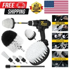 7Pack Drill Brush Attachment Set-Car Interior Detailing Kit，Power Scrubber Brush