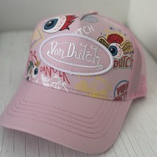 NWT Von Dutch Pink Jax All Over Print Trucker - Pink Logo Patch