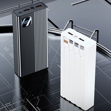 1000000mAh Power Bank Fast Charging Built-in Cables Battery Pack For Cell Phones