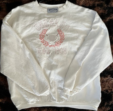  VTG Quinn Sportswear Tulsa CC Crewneck Sweater Made in USA Cotton Textured