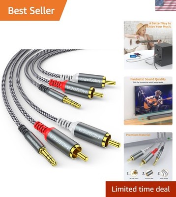 2-PACK RCA to 3.5mm AUX Cable, 6.6 Feet 3.5 mm 1/8 to RCA 2-Male Headphone Jack