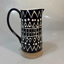 Belle Maison Blue White Ceramic Pitcher 6 Cups NEW