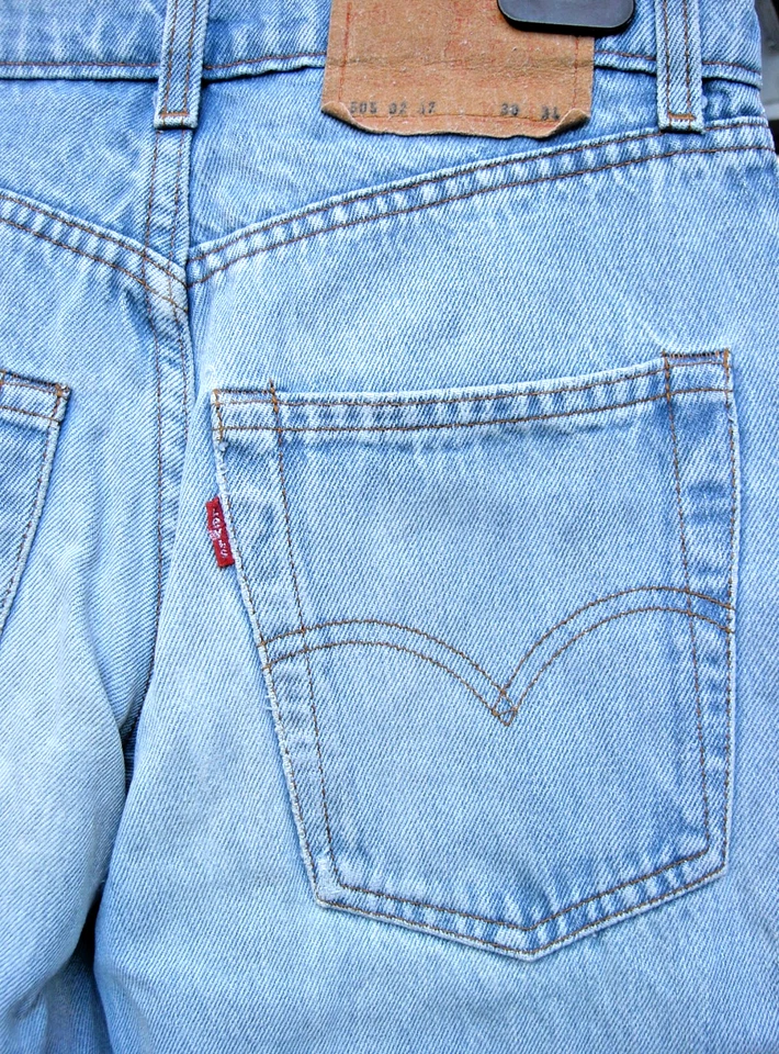 VINTAGE LEVI'S 505 0217 RED TAB JEANS LIGHT BLUE W30(28) L34(32) 1980s90s FRANCE, photo 4 of 5