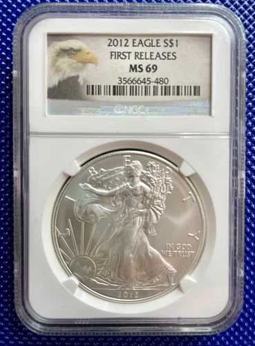2012 ~ Silver Eagle S$1 ~ NGC MS69 ~ FIRST RELEASES ~ #3566645-480