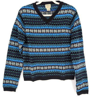 VTG St Johns Bay Womens Fair Isle Sweater M Lambswool Nordic Cabincore Scandi