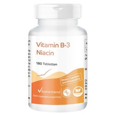 Niacin 100mg (Vitamin B3) - 180 Tabletten - für Energie und Haut | Vitamintrend