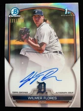 2023 Bowman Chrome WILMER FLORES 1st Rookie SILVER REFRACTOR AUTO #/499 RC SP