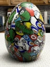 Murano Millefiori Glass Paperweight Egg