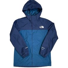 The North Face Boys DryVent Hooded Rain Jacket Blue Teal Size 10/12 M Nylon