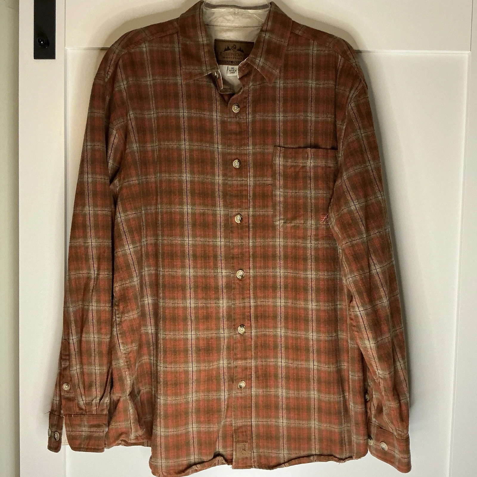 Legendary Whitetails flannel shirt mens XL button up Brown fleece plaid Gorpcore