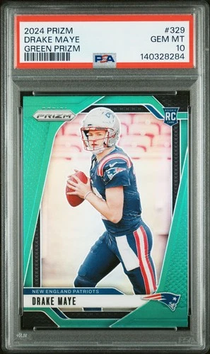 2024 PANINI PRIZM GREEN PRIZM #329 DRAKE MAYE ROOKIE RC PSA 10