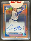2024 Bowman Chrome Shohei Ohtani Orange Refractor Autograph Auto #19/25 Dodgers