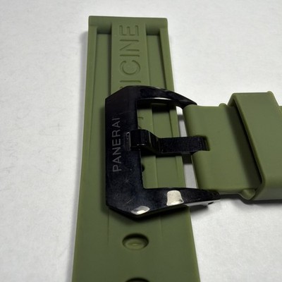 New Watch Band 24mm Rubber Strap GREEN for Black Buckle 