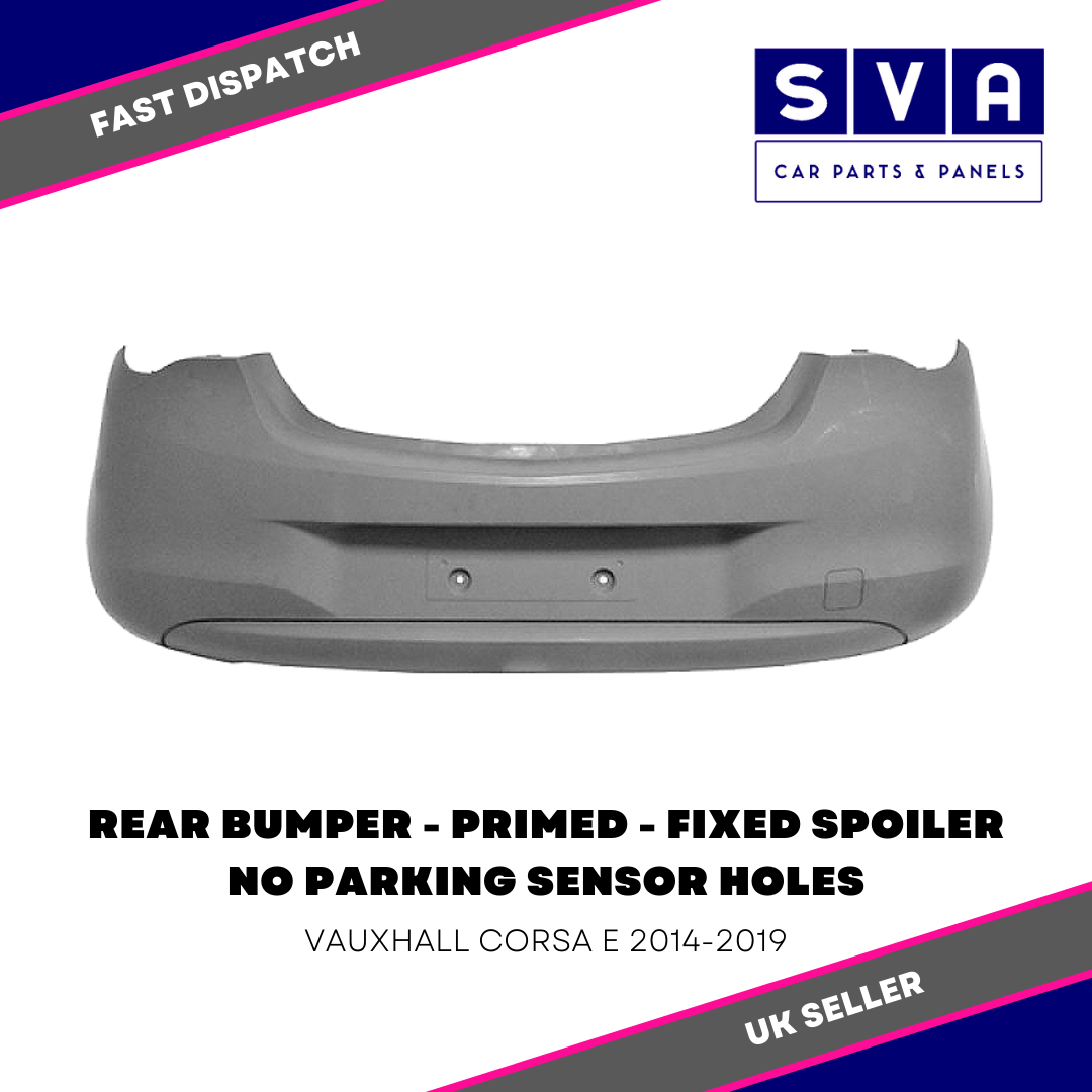 Rear Bumper Primed Fixed Spoiler For Vauxhall Corsa E 2014-2019 - Insurance Qlty