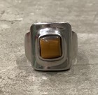 Vintage Lia Sophia Silver Tone & Brown Tiger Eye Ring Size 9 — photo 7