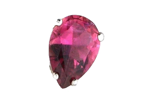 Rubellite Tourmaline 1.13 Carat Pear Gem Sterling Silver Tie Tack ESTT390/71325 - Image 2 of 3