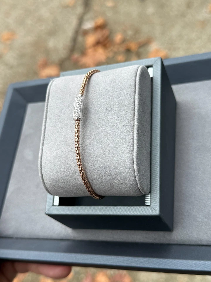 Brazalete Brazalete Flexible Diamante NATURAL 0.50ctw Oro Rosa 14k 7"" Pulgadas - $8000 Foto 2 de 4