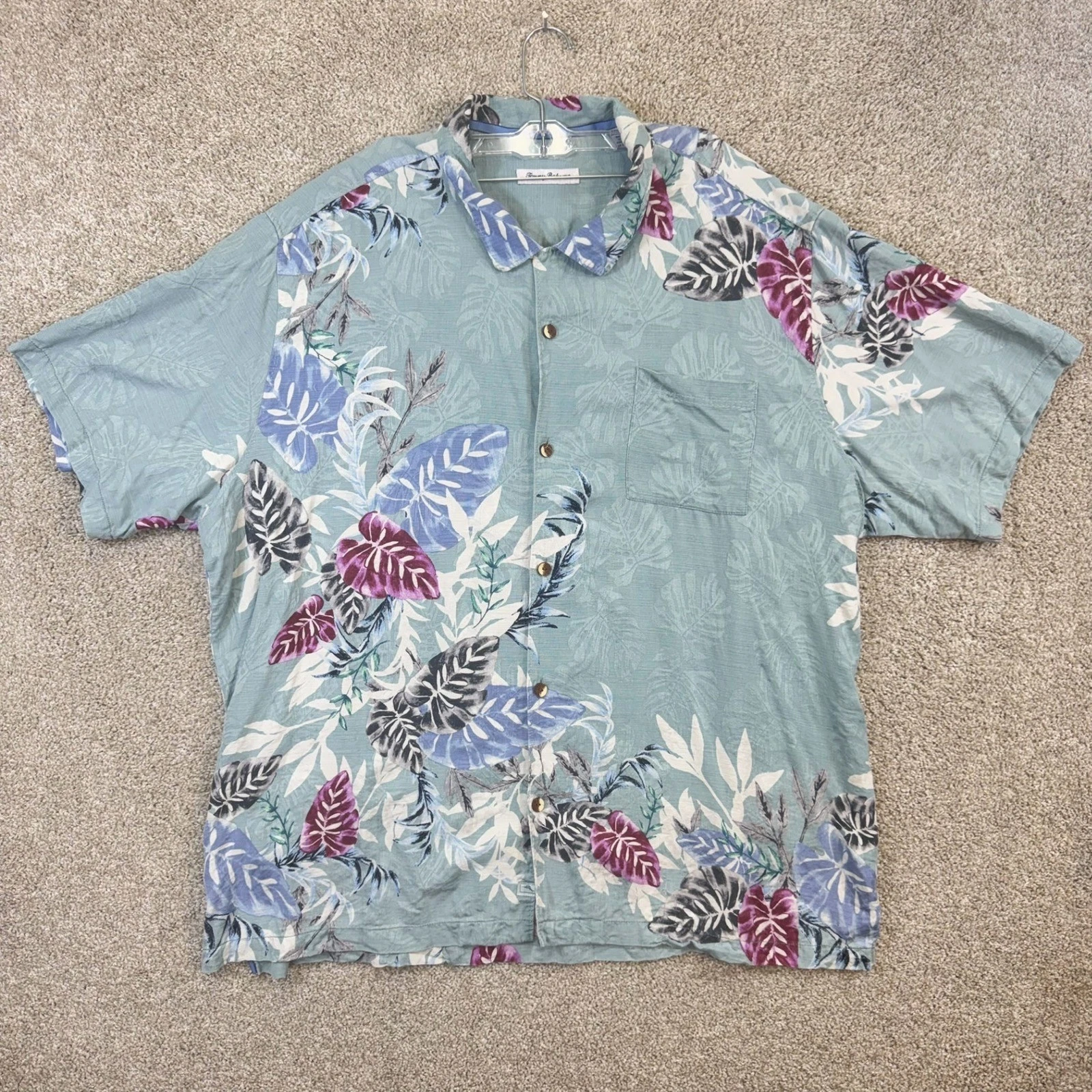 Tommy Bahama Silk Shirt Mens XXXL Green Tropical Floral Short Sleeve Button Up
Opens in a new window