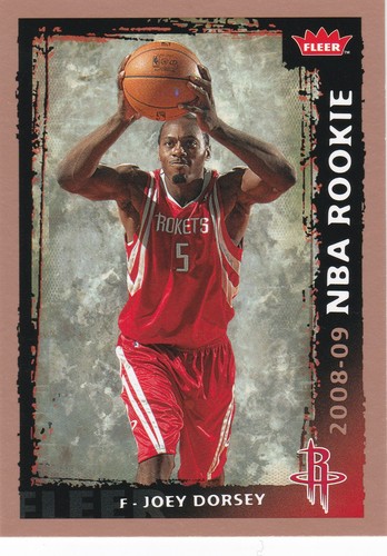 2008-09 Fleer NBA JOEY DORSEY Rookie Card #230 Houston Rockets