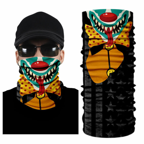 Skull Joker Clown Neck Gaiter UV Protection Face Mask Scarf Breathable Balaclava - Picture 28 of 29