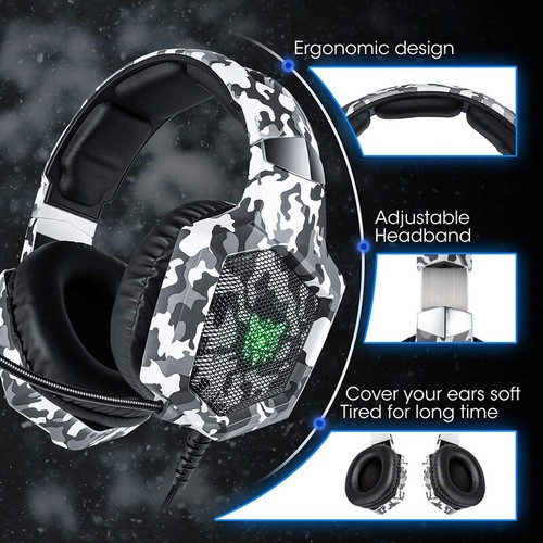 Onikuma K8 PS4 Headset Camouflage Casque kabelgebunden PC Stereo Spiel Schüler Kopfhörer - Bild 6 von 14