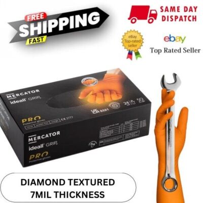 Handschuhe Nitril orange Mercator Ideal Grip strapazierfähig super stark Profi