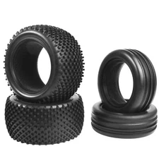2WD Front/ Rear Rubber Soft Tires For Tamiya DN01/DT02/DT03 1/10 RC Buggy Cars