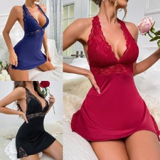 Women Sexy Lingerie Sleepwear Nightwear Underwear Teddy Babydoll Lace Dress Gift