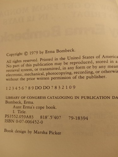 Aunt Erma's Cope Book : How to Get from Monday to Friday... in Twelve Days - Picture 4 of 4