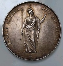 5 Lire Governo Provvisorio Lombardia Milano 1848 Moneta 