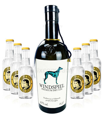 Windspiel Premium Dry Gin 0,5l (47% Vol) + 6x Thomas Henry Tonic Water 0,2l MEH