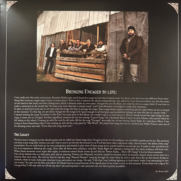 Zac Brown Band Uncaged Limited Edition Exclusive Vinyl SOLD OUT MINT