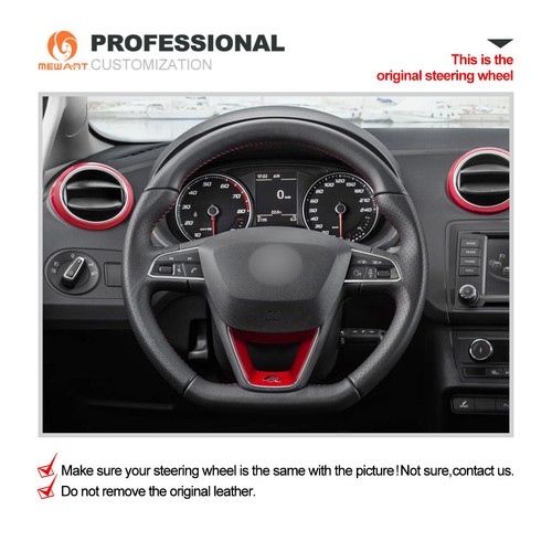 PU Carbon Fiber Suede Steering Wheel Cover for Seat Leon Ibiza (FR|CUPRA) Arona - Bild 2 von 9