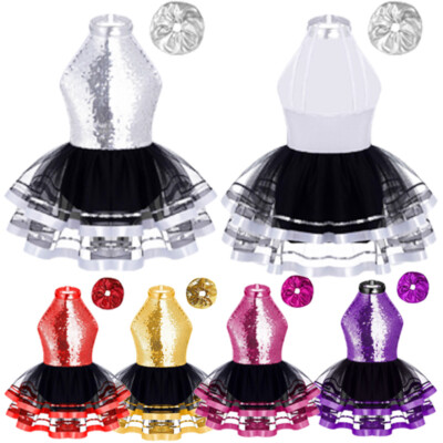 Kinder Mädchen Outfit Tutu Anzug Ballett Set Rückenlos Halloween Ärmellos Tanz