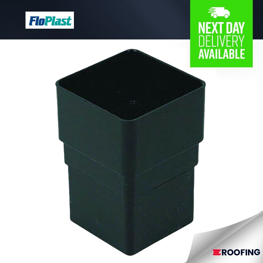 FloPlast Square Line Pipe Connector Black 65mm Guttering / Drainage