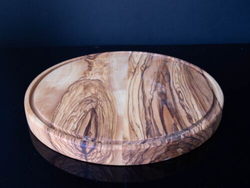 Handmade Organic Olive Wood Pizza Bread Board , Olive Wood Round Steak & Pizza - Picture 5 of 9