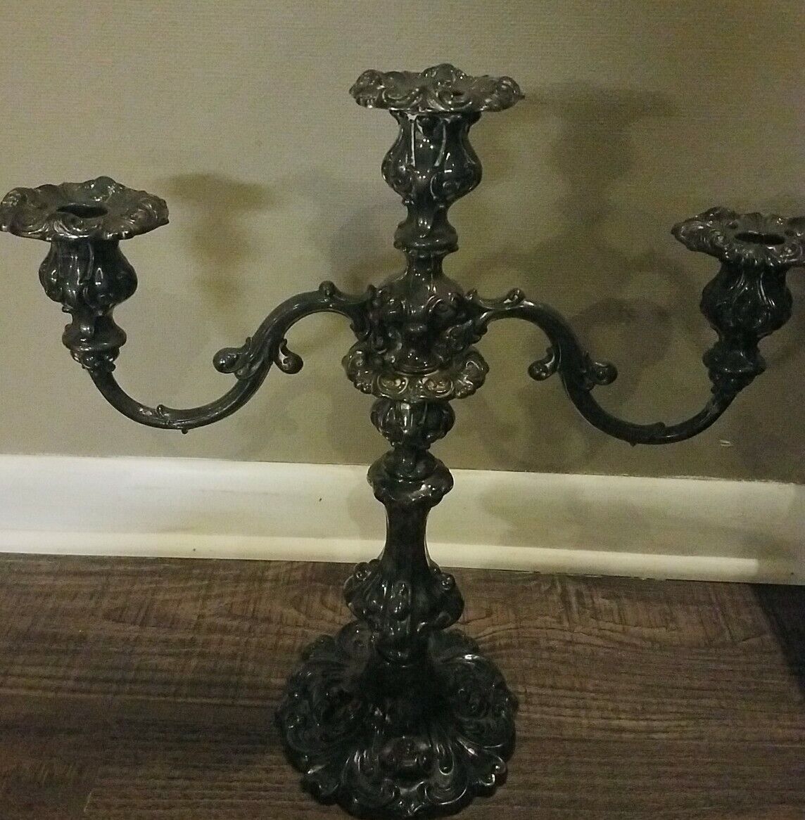 Wallace Large 3 Light Candelabra 8318 Siverplate