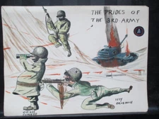 WWII U.S. Soldier Art Work, Watercolor, Airplane Diagram + Real Photo, Estate