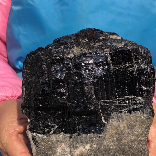2530g Natural Black Tourmaline Crystal Stone Gem Original Mineral Specimen 460 - Picture 15 of 16