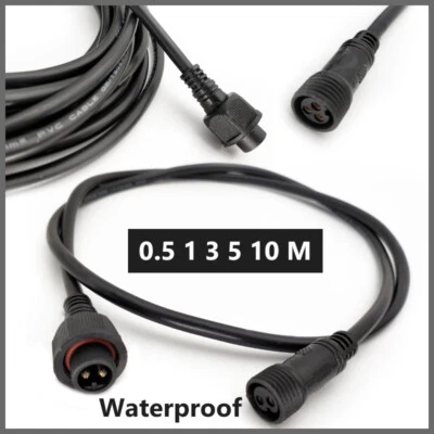 2 Pin Waterproof Extension Cable Connector Male Female Outdoor Led Light IP67 - Image 1 of 4