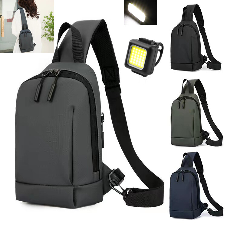 Men Women Chest Sling Shoulder Bag Cross Body Backpack Sports Travel w/Led  Light