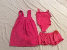 Penny M size 5 One piece Swimsuit Skirt three piece Ruffle Set Pink Skirt size 5